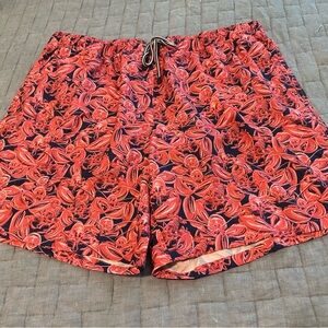 Peter Millar Men's Lobster Red Swim Trunks